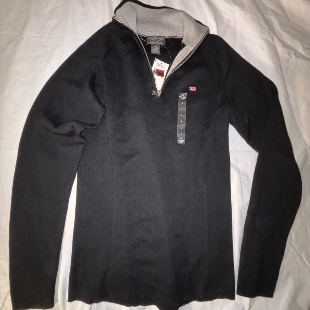 Polo Jeans Co. Ralph Lauren 1/4 Zip Woman’s Sz.L Sweater NWT Y2K Heavy Knit - Picture 1 of 5